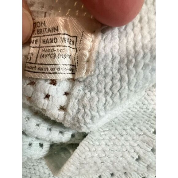 Vintage Baby Blanket Blue Teddy‎ Bear Made In Great Britain Vintage Nordstrom - Picture 3 of 4